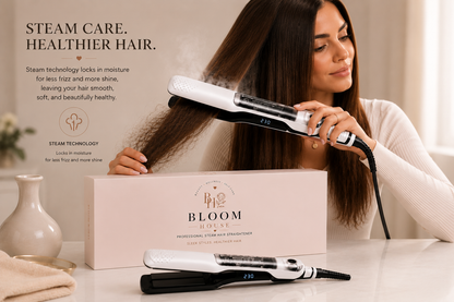 Bloom House™ Silky Smooth Steam Styler (Hair Straightener)